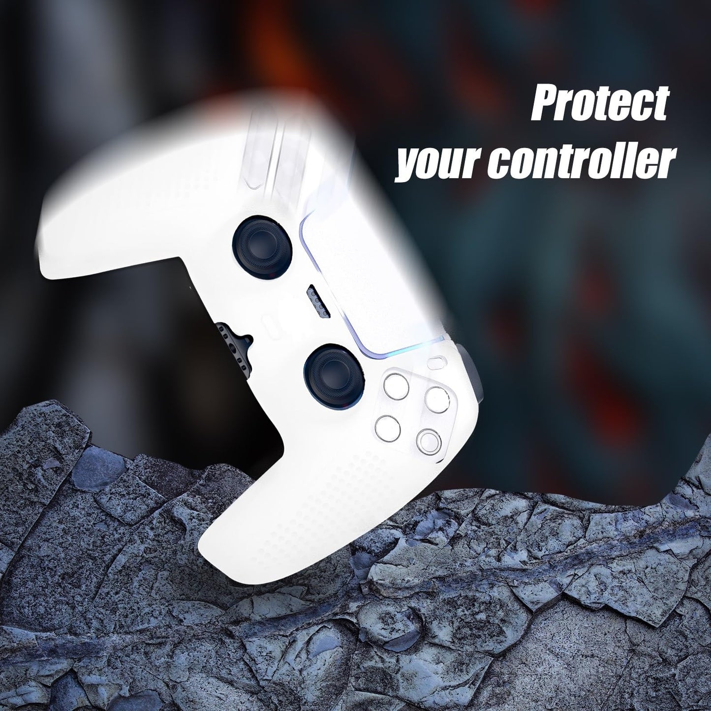 ECHZOVE PS5 Controller Silicone Case - Clear Anti-Slip Protective Cover, Soft Shockproof Grip, Sweat-Resistant & Durable Sleeve for PlayStation 5