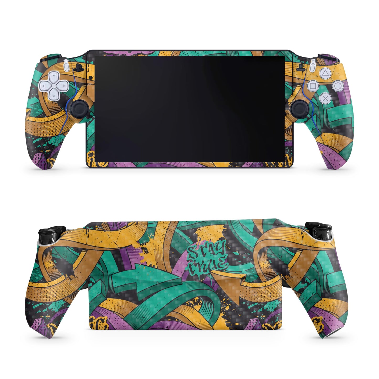 Carbon Fiber Gaming Skin Compatible with PS5 Portal Remote Player - Tertiary Arrows - fine 3M Vinyl Protective Wrap Decal Cover - Easy to Apply | Crafted in The USA by MightySkins