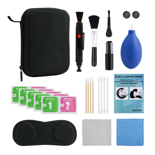 FANPL VR Cleaning Kit for Oculus Quest 2 and Quest 3  VR Lens & Controllers & Headset Cleaner Kit for Mate Oculus Quest with Carrying Case  Lens Cover  Thumb Grips  Lens Pen Cleaner Kit  Cleaning Dust