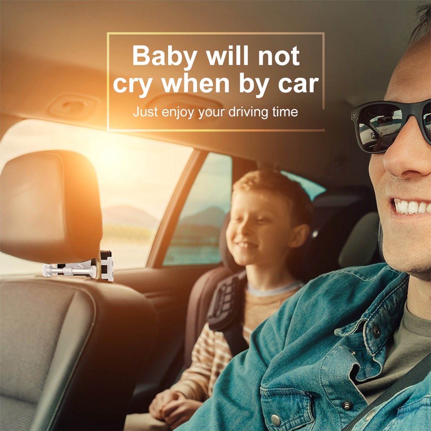 FYOUNG Car Headrest Mount for Switch & Devices (4"-11") - Adjustable Holder, White, Model NT32NW-XX-1-1