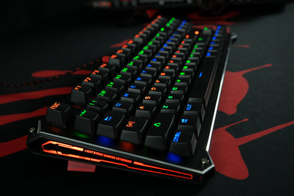 Bloody B830 Light Strike Compact Optical Gaming Keyboard - Tactile & Clicky, 0.2ms Response, Neon LED Backlit, B830-Blue