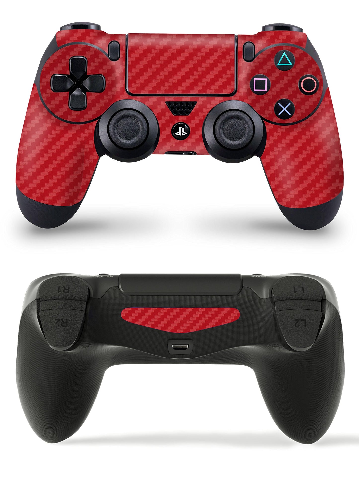 giZmoZ n gadgetZ Carbon Red PS4 Controller Skin - Full Wrap Vinyl Sticker