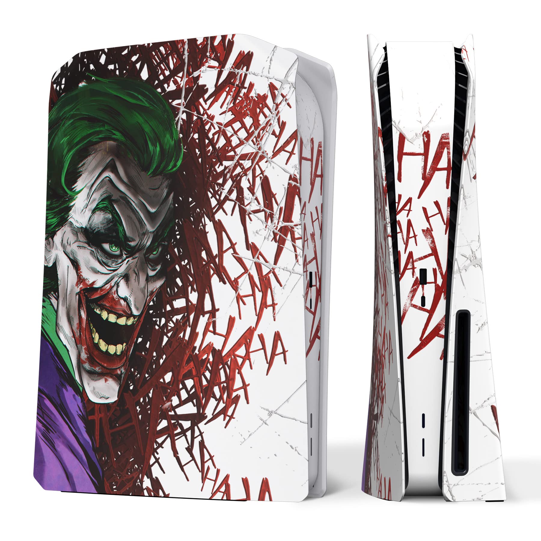 eXtremeRate eXcover Clown HAHAHA Top Bottom Cover Compatible with ps5 Console Disc Edition  Replacement Faceplate Backplate Shell Skin Compatible with ps5 Disc Version Console