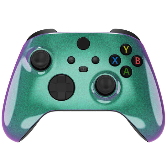 eXtremeRate Xbox Series X & S Controller Replacement Shell - Chameleon Green Purple, Custom Plastic Faceplate, Model FX3P302