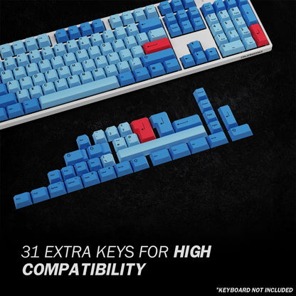 HK GAMING Dye Sublimation PBT Keycap Set - 139 Keys, Cherry Profile, ANSI US Layout, Marlins Color, Compatible with Cherry MX & Gateron