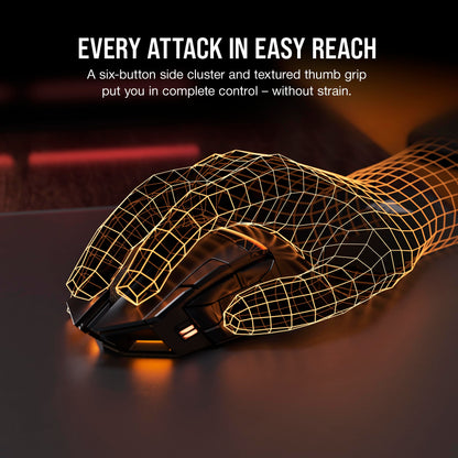 Corsair DARKSTAR RGB Wireless Gaming Mouse - 26,000 DPI, 15 Programmable Buttons, Black, iCUE Compatible, Model CH-931A011-NA