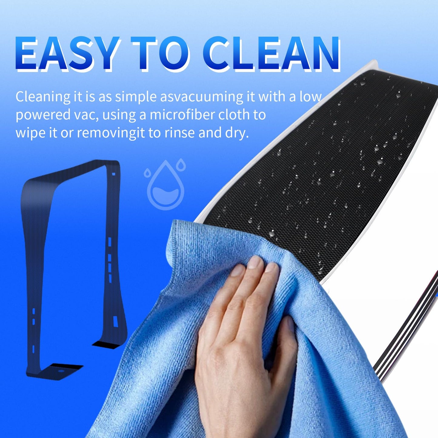 TECTINTER Dust Cover Net for PS5 Pro - Prevents Dust & Pet Hair, Full Surround, Black
