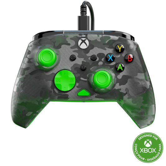 Turtle Beach Rematch Core Wired Gaming Controller - Licensed for Xbox Series X|S  Xbox One & Windows PCs - Audio Controls  Rumble Motors & Impulse Triggers  Companion App - Ghost Black Camo/Green