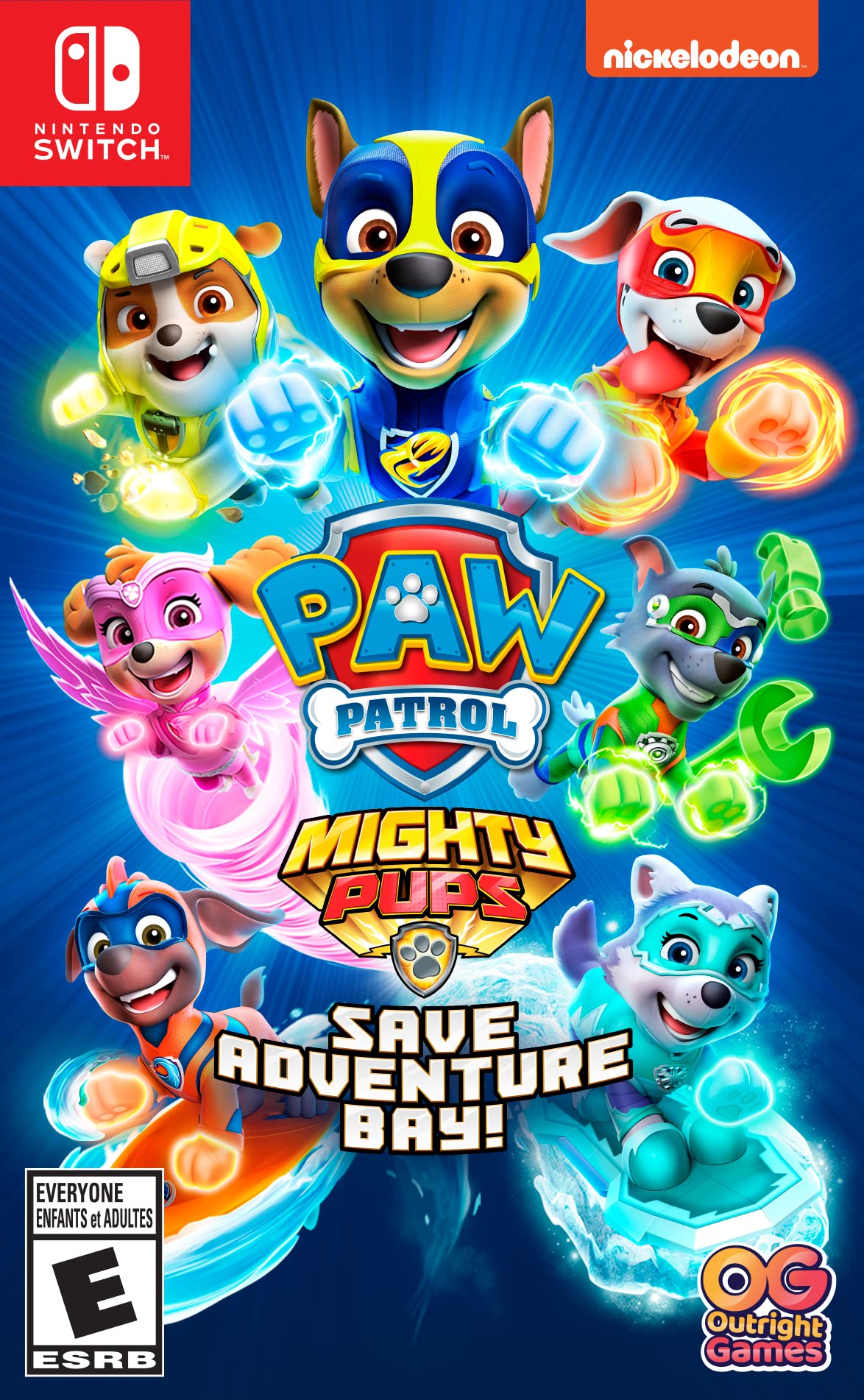 U&I Entertainment PAW Patrol Mighty Pups Save Adventure Bay - Nintendo Switch Game, Model OG02094