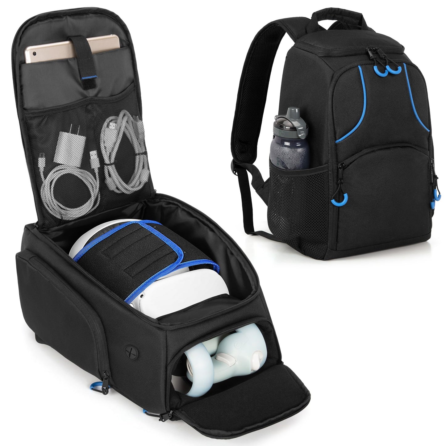 PGmoon Storage Carrying Bag Compatible with Oculus Meta Quest 2/Quest 3/Quest 3S/Quest Pro/VR fine design Strap and Controller  Tpartyl Backpack Case with Lots of Space for Accessories (registered design Design)