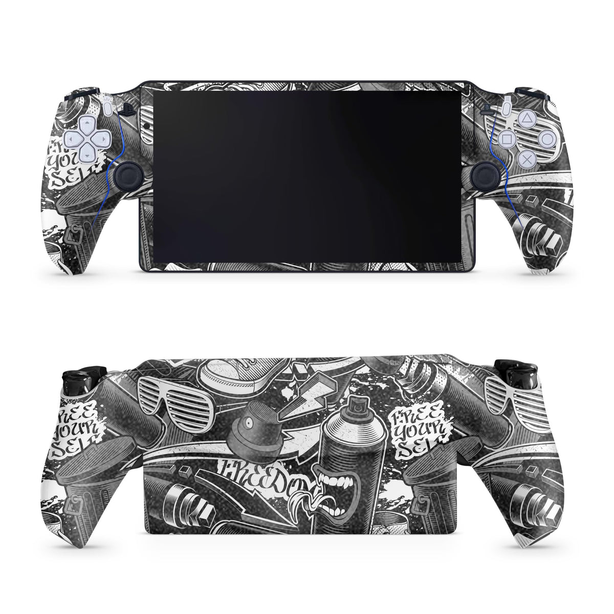 Glossy Glitter Gaming Skin Compatible with PS5 Portal Remote Player - Mono Hip Hop - fine 3M Vinyl Protective Wrap Decal Cover - Easy to Apply | Crafted in The USA by MightySkins