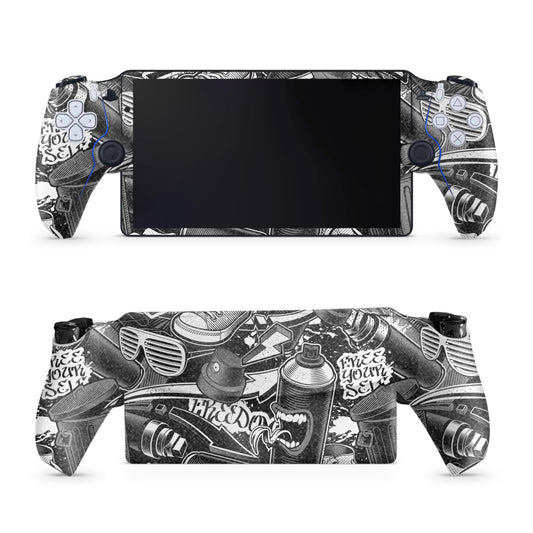 Glossy Glitter Gaming Skin Compatible with PS5 Portal Remote Player - Mono Hip Hop - fine 3M Vinyl Protective Wrap Decal Cover - Easy to Apply | Crafted in The USA by MightySkins