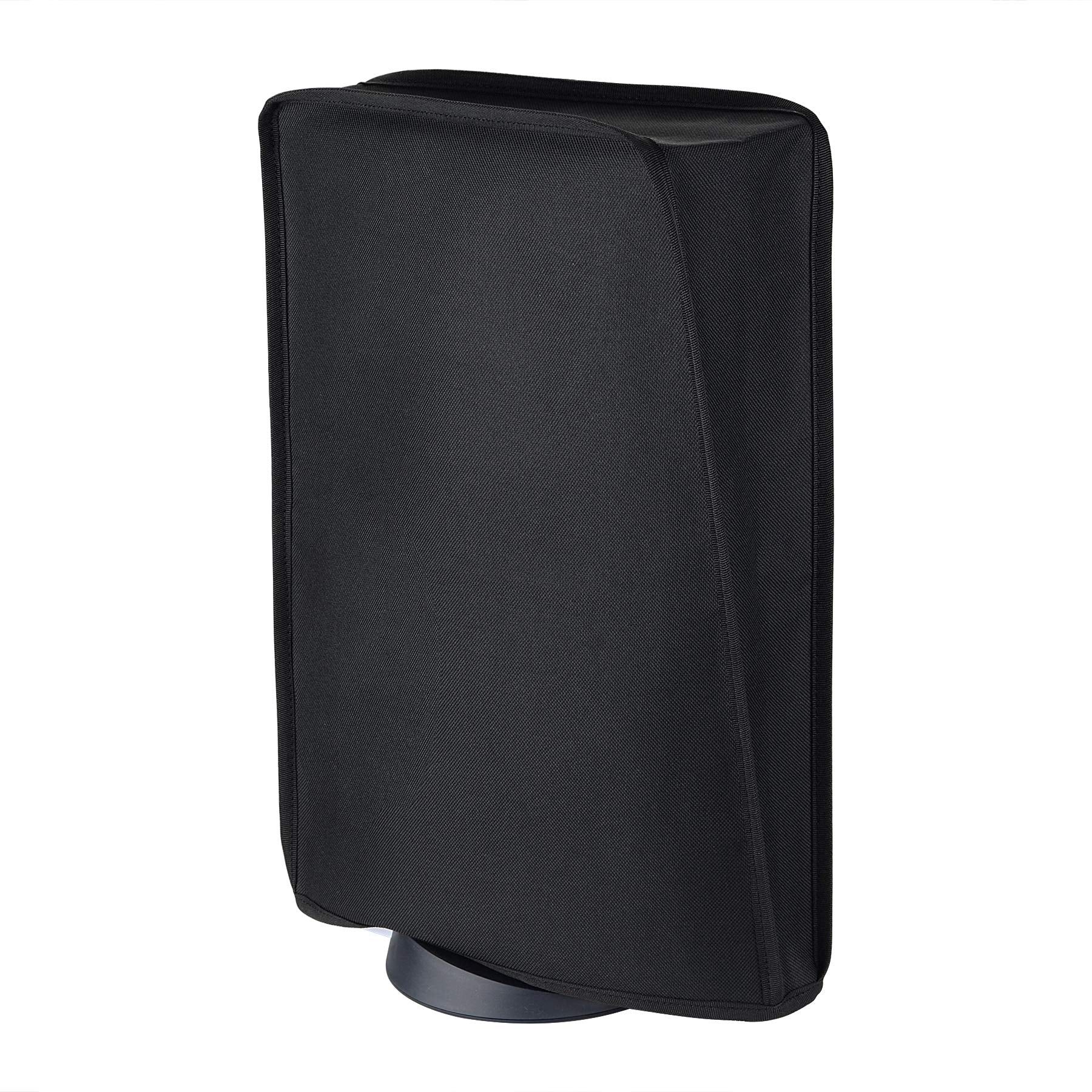 PlayVital Black Nylon Dust Cover for ps5  Soft Neat Lining Dust Guard  Anti Scratch Waterproof Cover Sleeve for ps5 Console Digital Edition & Disc Edition
