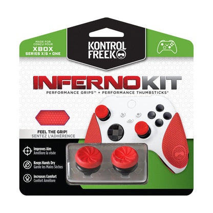 KontrolFreek FPS Freek Inferno Kit for Xbox One & Series X | Red Performance Thumbsticks & Grips | Model PK-2040-XBX