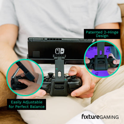 Fixture Gaming S2 Bundle Gaming Console Mount with Carrying Case for Nintendo Switch OLED, Black, Model B1-00W