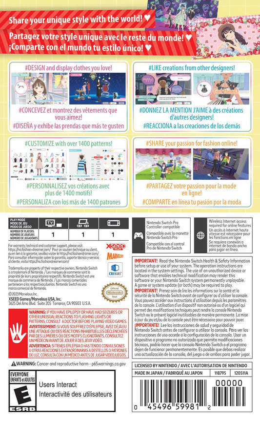 Nintendo Fashion Dreamer - US Version Model HACPBAU6B