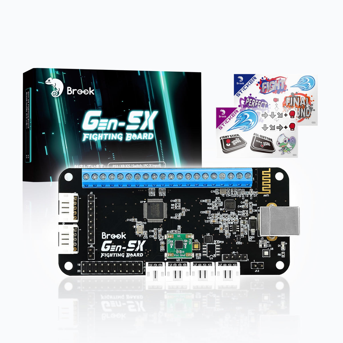 Brook Gaming Gen5X Fighting Board with Sticker - Ultimate Multi-Platform Supports PS5  XB Series  XS  Switch and PC - Lightning-Fast Response Times for Fighting Gaming ?unique Version?