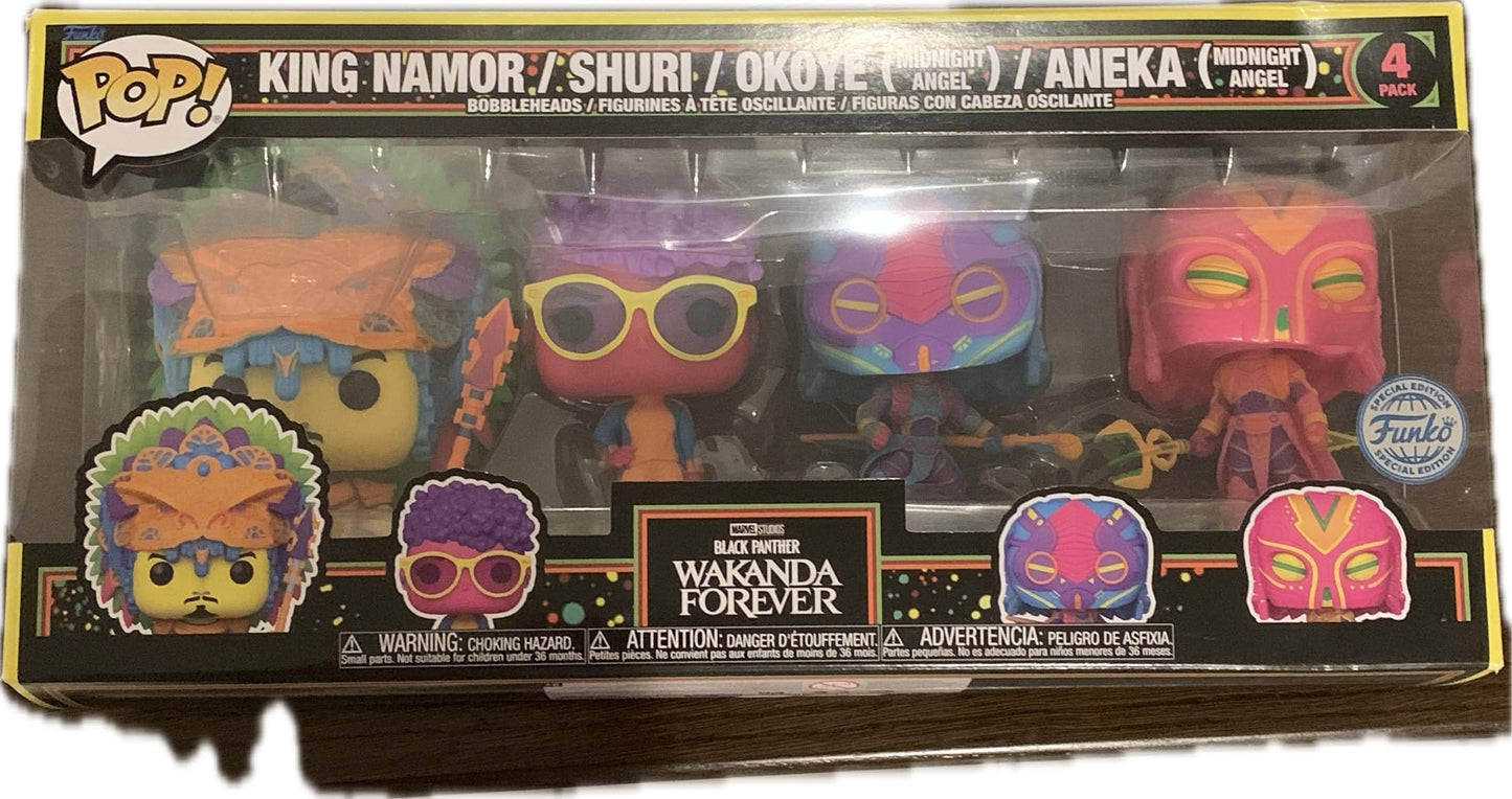 Marvel Pack 4 Figurines POP! Movies Vinyl Black Panther Wakanda Forever S2 9 cm