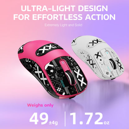 ATTACK SHARK X3 Lightweight Wireless Gaming Mouse - 26K DPI, Tri-Mode, Berry Red, 5 Programmable Buttons, PAW3395 Sensor