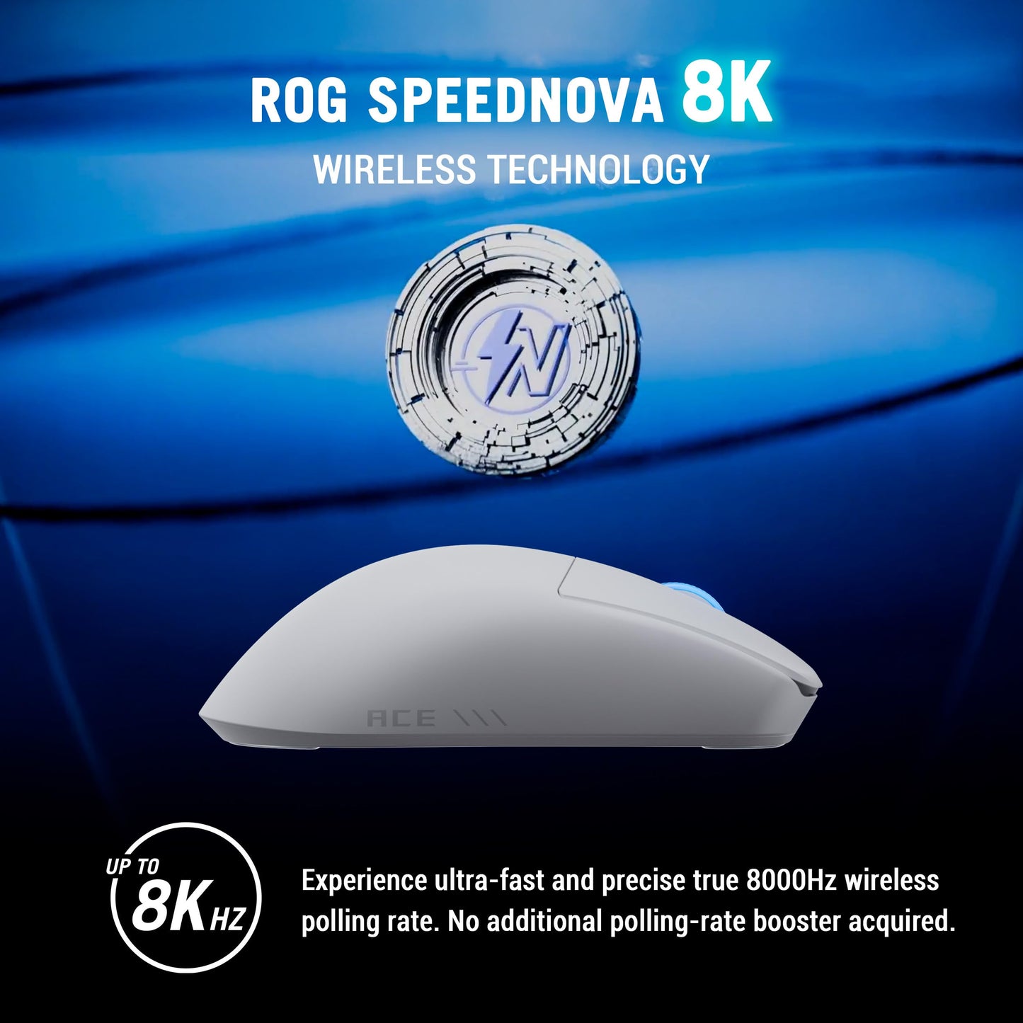 ASUS ROG Harpe II Ace Wireless Gaming Mouse – 48g, 42K DPI, Tri-Mode, Right-Handed, White, Model P723