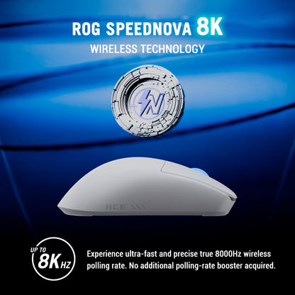 ASUS ROG Harpe II Ace Wireless Gaming Mouse – 48g, 42K DPI, Tri-Mode, Right-Handed, White, Model P723