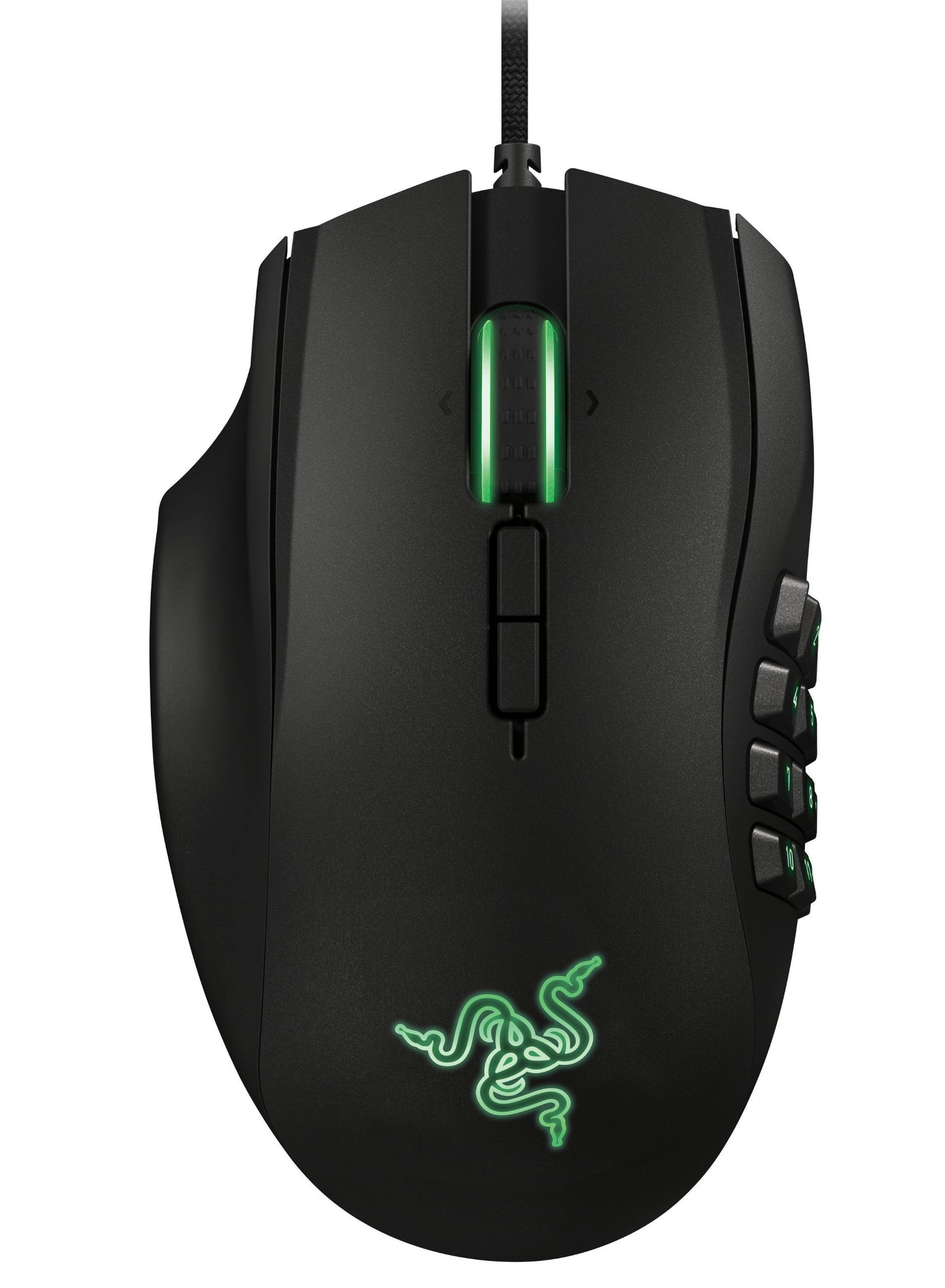 Razer Naga Left-Handed Ergonomic MMO Gaming Mouse - 12 Programmable Buttons, 8200 DPI, Black, Model RZ01-01050100-R3M1