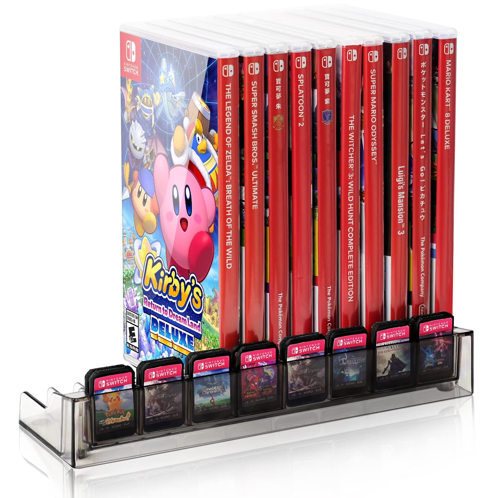 Nargos Switch Game Cases/ Cards Holder for Table  Desk Cabinet Game Storage Organizer Stand (16 Cases  16 Cards)