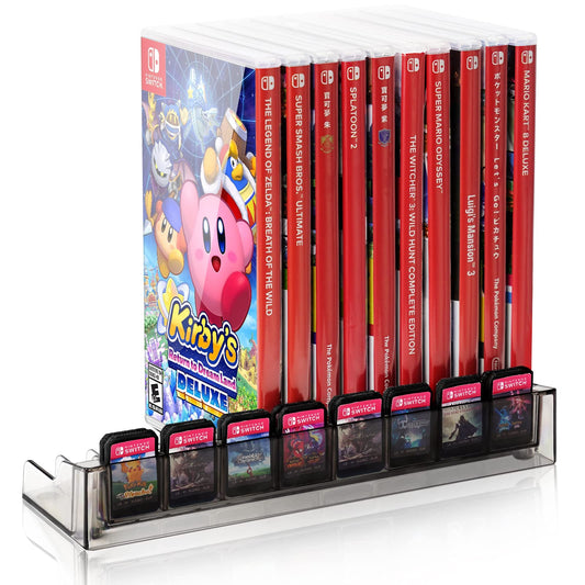 Nargos Switch Game Cases/ Cards Holder for Table  Desk Cabinet Game Storage Organizer Stand (16 Cases  16 Cards)