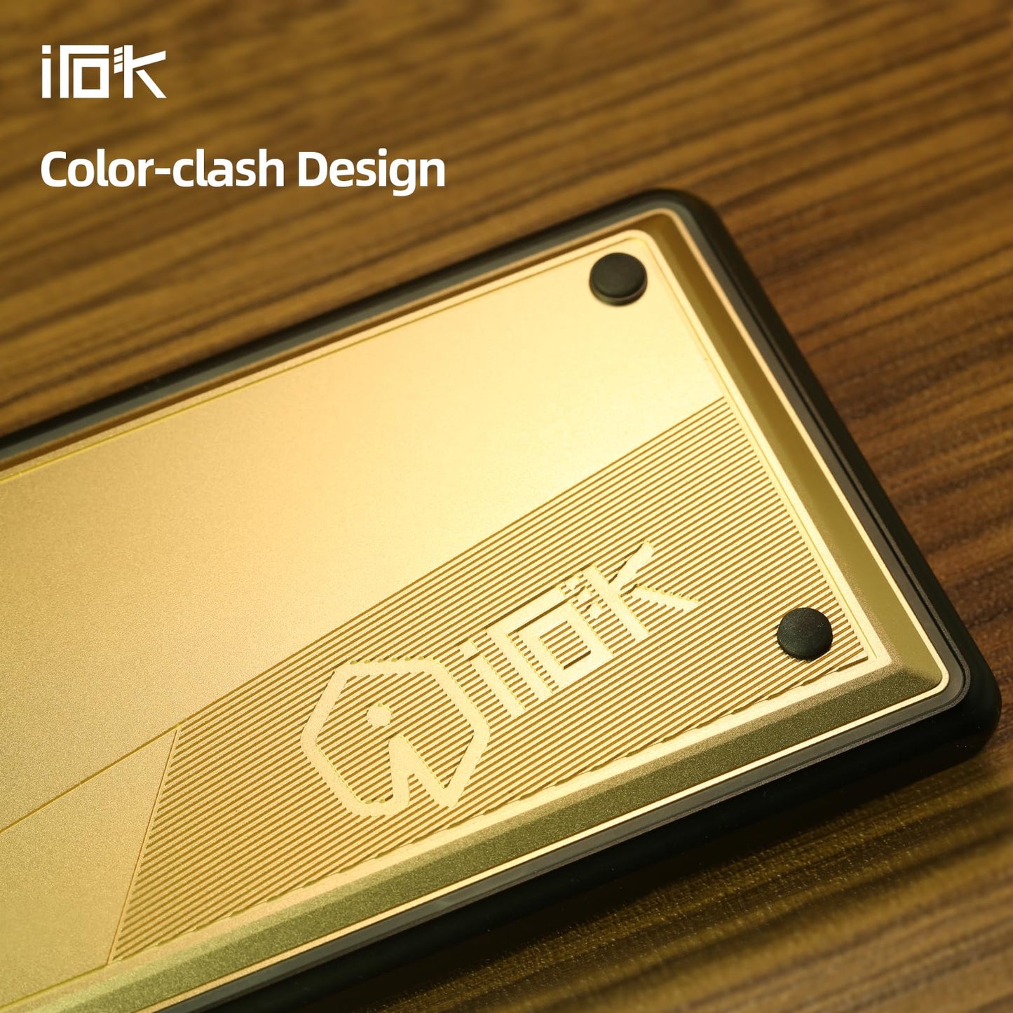 IROK CD67 RGB 60% Gaming Keyboard - Hot-Swappable Red Switches, Full Metal, Wired, Gold Finish