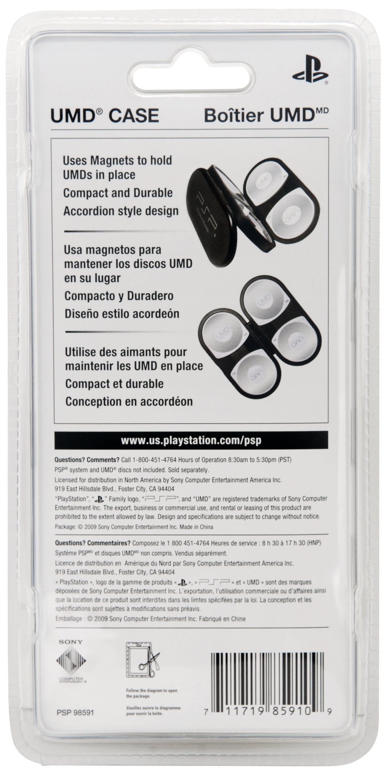 PlayStation PSP UMD Case - Black, Model 711719859109, Durable Design for Protection