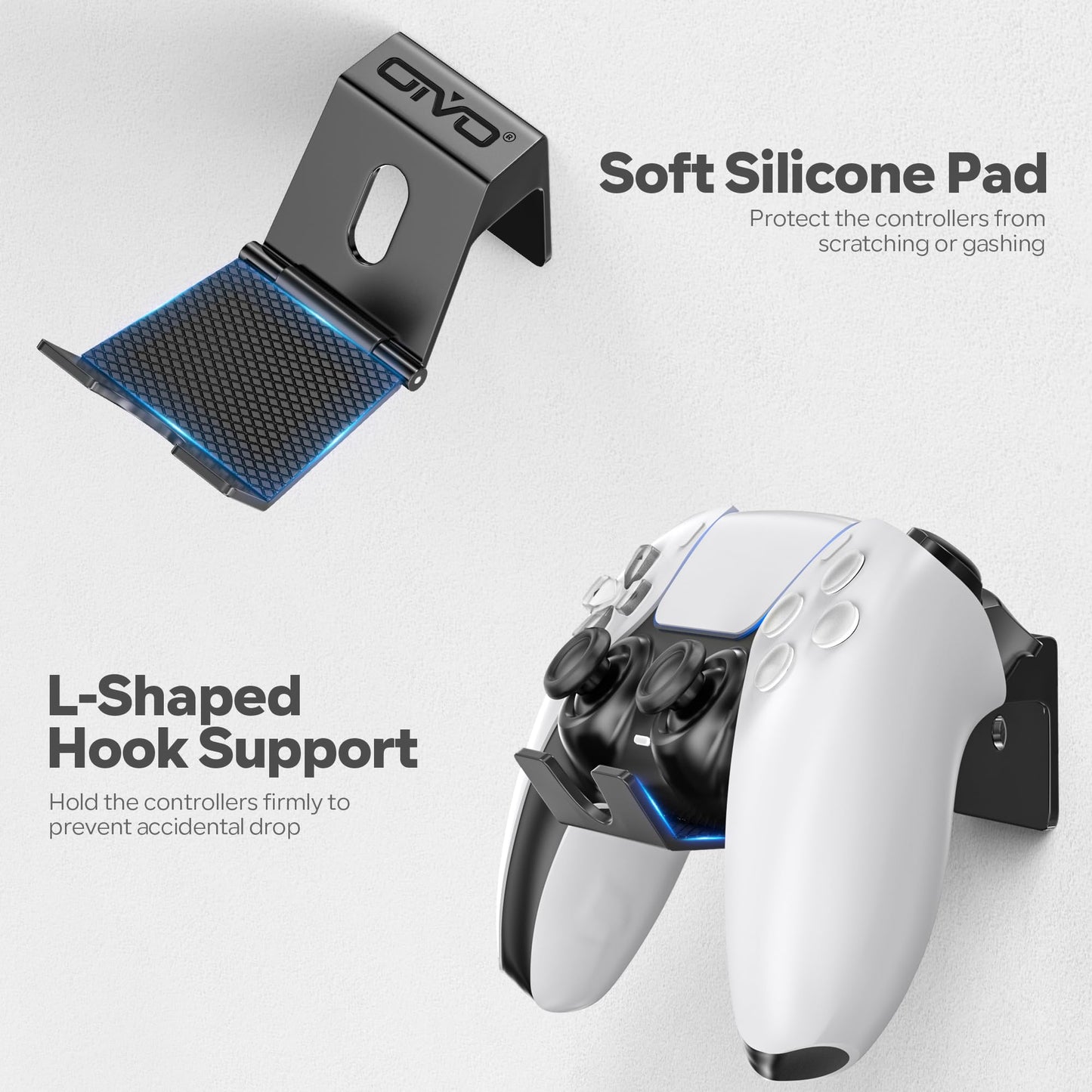 OIVO Controller Wall Mount Holder for PS3/PS4/PS5/Xbox - 6 Pack, Foldable ABS Design, Model 999-Green