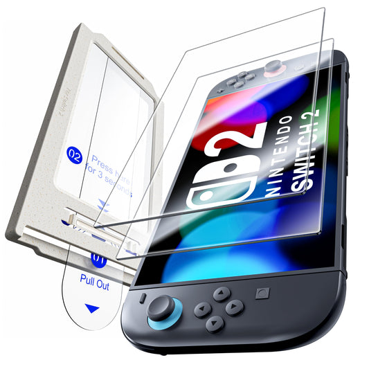 Hoerrye for Nintendo Switch 2 Screen Protector - 2025 Switch2 9H Tempered Glass  HD Clear with Auto Dust Removal  Anti-Scratch & Bubble-Free Installation Kit (2 Pack)