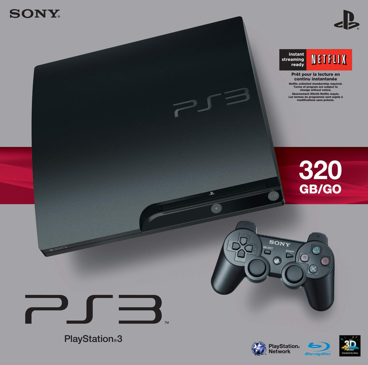 Sony PlayStation 3 Slim 320 GB Charcoal Black Console (refurbished)