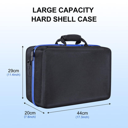 ZORETCO Hard Shell Carrying Case for PS5 - Black Blue, Travel Case for Console & Controllers, Model ZPS