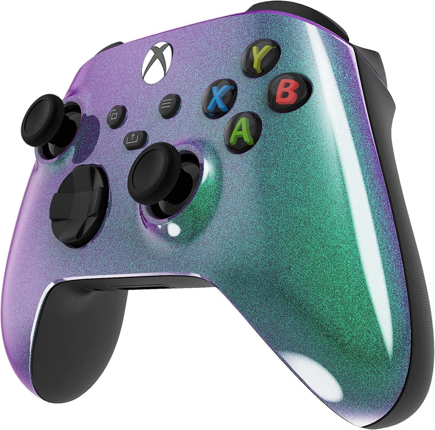 Custom Controllerzz Wireless Controller for Xbox Series X/S & One - Soft Touch Feel - X/S Green & Purple Chameleon - Model XB1-ST