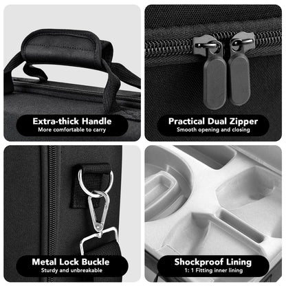 MOCADIA Hard Shell Carrying Case for PS5 & PS5 Slim - Portable Travel Bag, Black, Compatible with Console, Controllers & Accessories