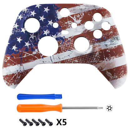 eXtremeRate Xbox Series X/S Controller Soft Touch Front Housing Shell - Impression US Flag, Model FX3T143
