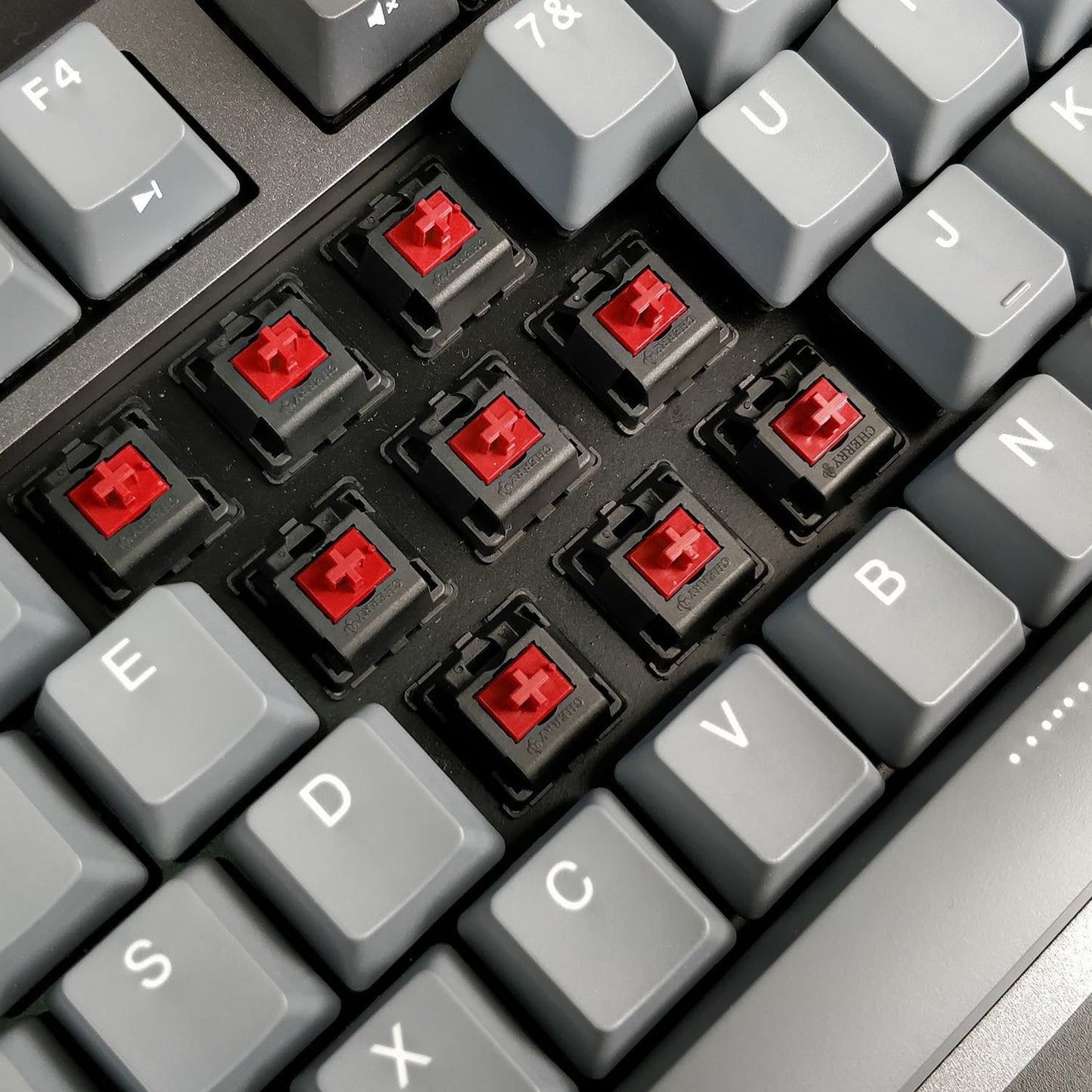 DURGOD Taurus K320 TKL Mechanical Keyboard | 87 Keys | USB C | Cherry MX Red | Space Grey | Programmable | Doubleshot PBT Keycaps