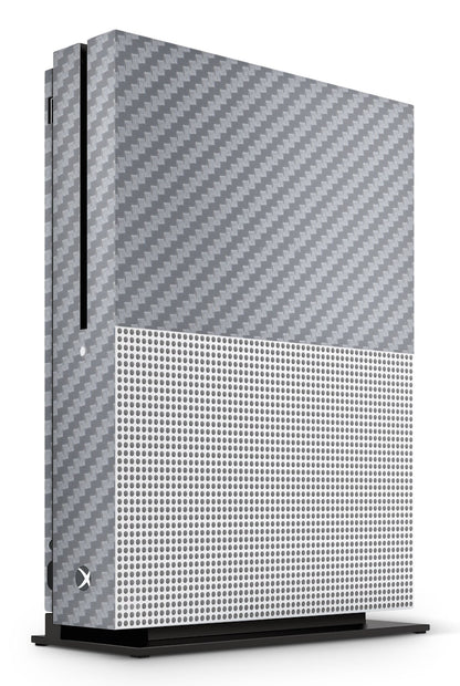 giZmoZ n gadgetZ Skin Decal Sticker for Xbox One S - Carbon Silver Console & 2 Controller Skins
