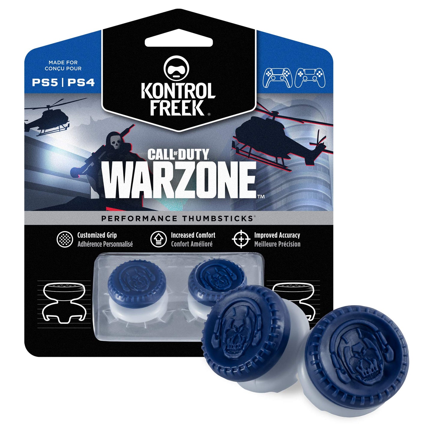 KontrolFreek Call of Duty: Warzone Performance Thumbsticks for PlayStation 4 (PS4) and PlayStation 5 (PS5) | 2 High-Rise, Hybrid