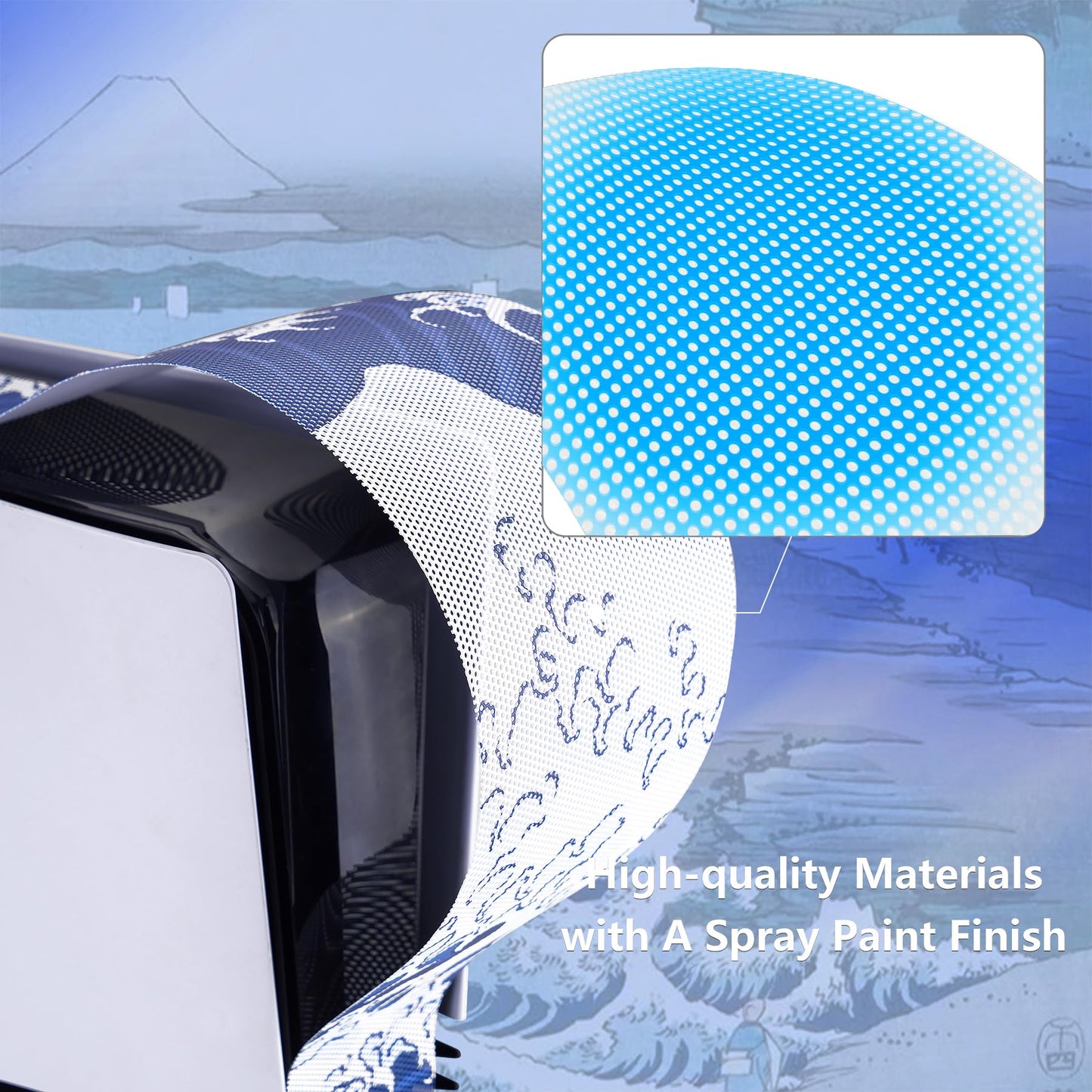 PlayVital PS5 Pro Dust Filter & Silicone Plug Set - Anti-Dust Protection Accessories, The Great Wave Off Kanagawa Design