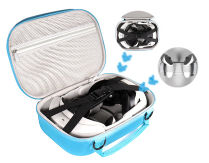 CaseSack VR Headset Travel Case for Meta Quest 3/2 - Blue, Polyester, Includes Shoulder Strap, Model 6303280