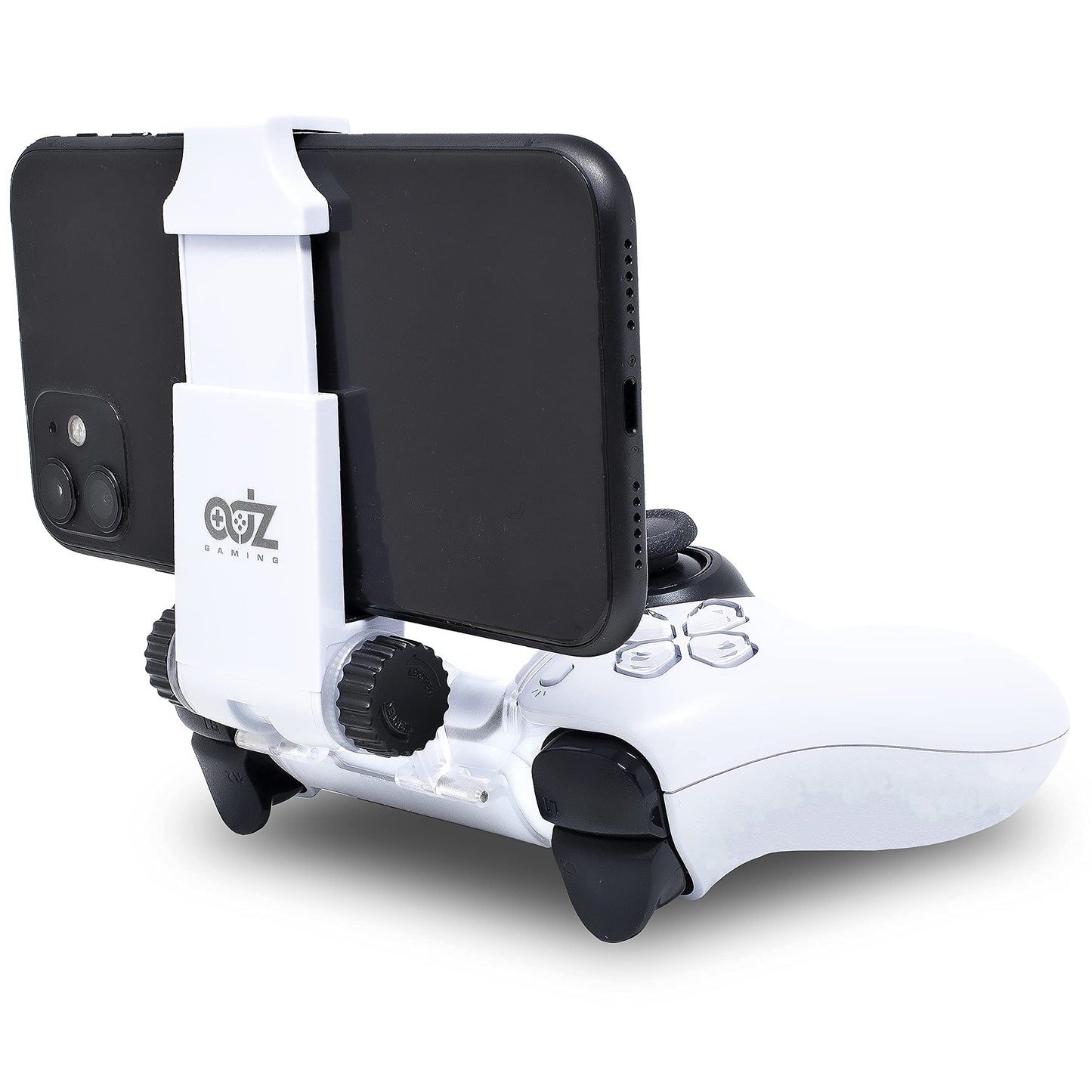 ADZ PS5 Controller Phone Mount Holder - Smart Clamp for PS5 Dualsense, White, Model ADZPS5-002