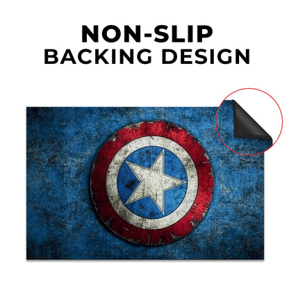 Captain America Shield Decor Rug- 62x40 inches