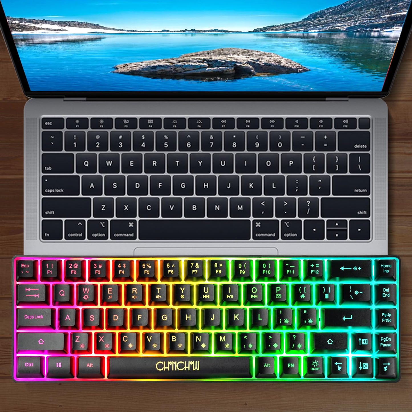 CHONCHOW 60% Gaming LED Keyboard RGB - 68 Keys, Mechanical Switch Feel, Wired, Compact Size, PC/Mac/Xbox/PS Compatible