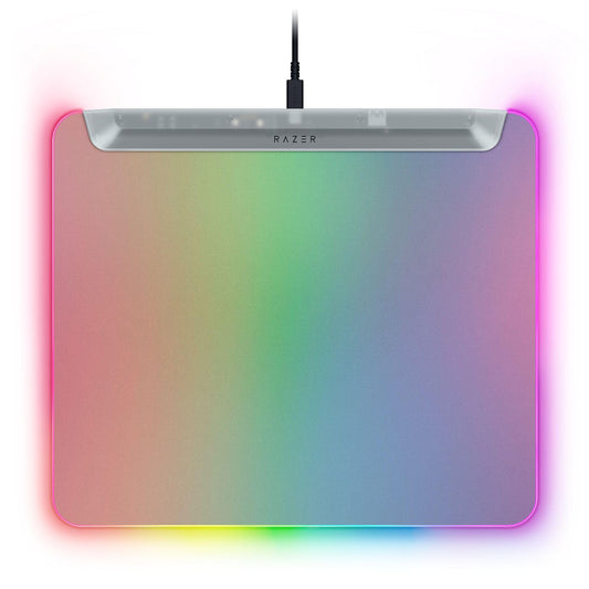 Razer Firefly V2 Pro RGB Gaming Mouse Mat - 15 Zone Lighting, USB-C, Micro Textured Surface, 14.2L x 11W inches, Phantom White