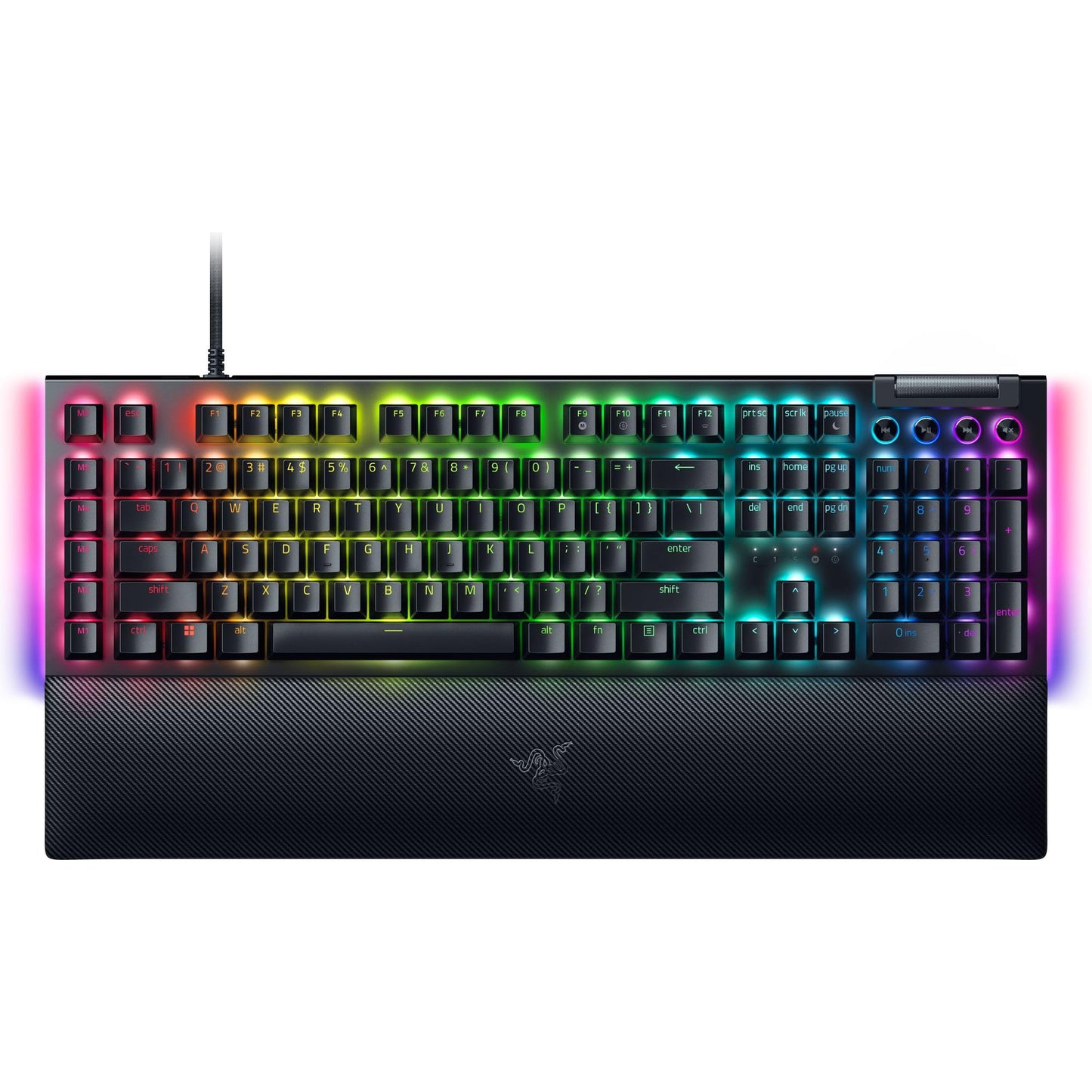 Razer BlackWidow V4 Mechanical Gaming Keyboard - Yellow Switches, Chroma RGB, 6 Macro Keys, Black, Model RZ03-04691900-R3U1