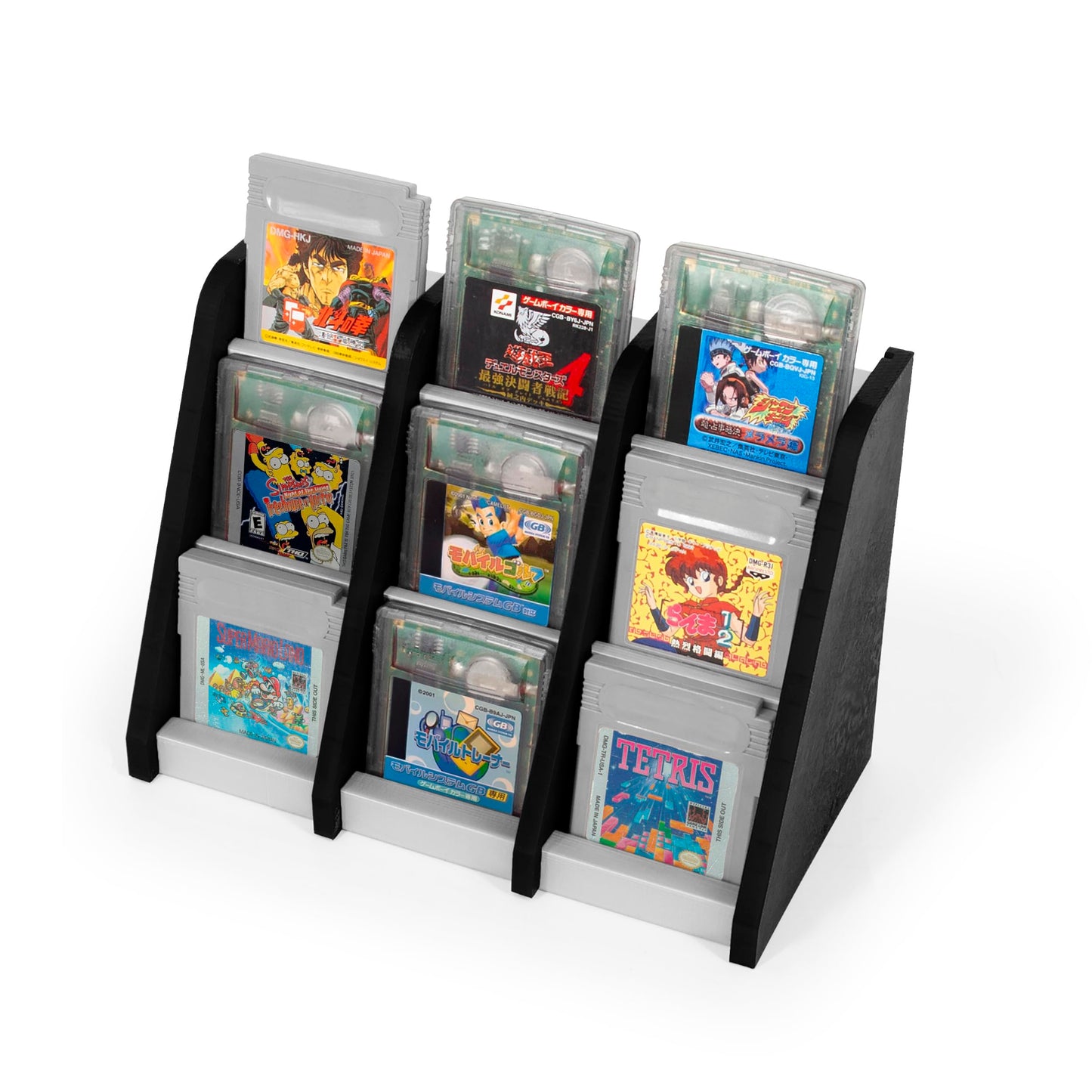CASEMATIX Game Holder Display Stand Compatible With Gameboy Color and Original Gameboy Cartridges  Sturdy Game Case Organizer Tower Holds 9 Game Boy Games