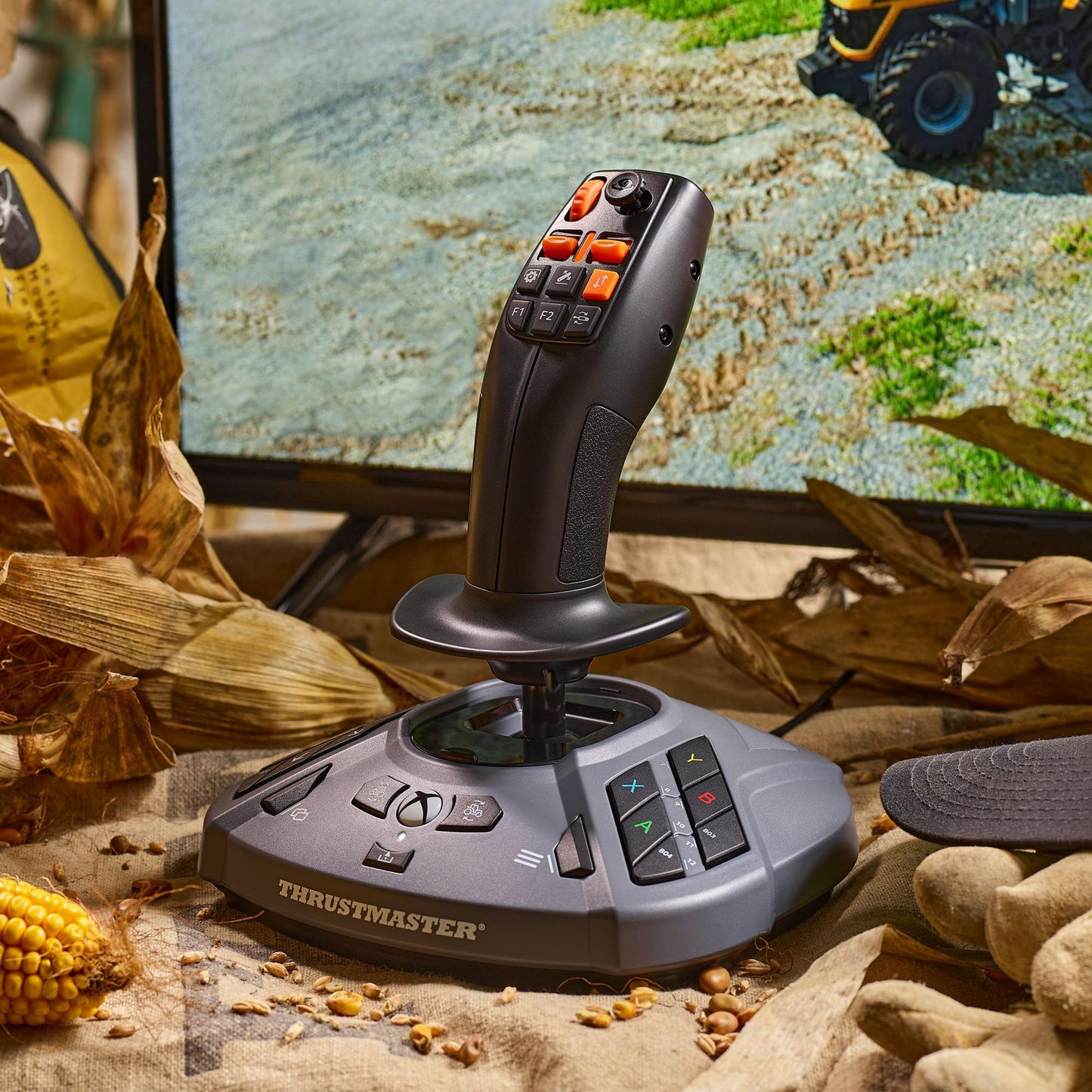 Thrustmaster SimTask Farmstick XBOX Edition 3-Axis Joystick for Farm Simulation Gaming - Grey, Compatible with XBOX & PC