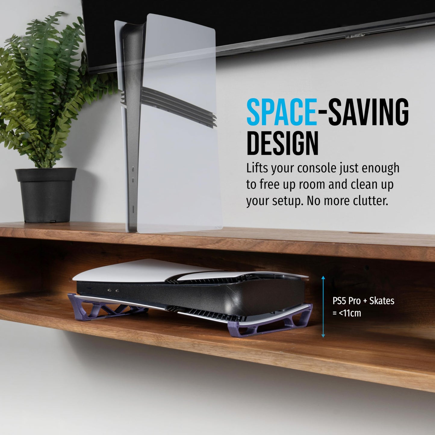 Glistco PS5 Pro Skates - Horizontal Stand for Disc & Digital Edition, Galaxy Purple